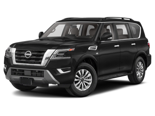 black 2022 nissan armada side angle front view