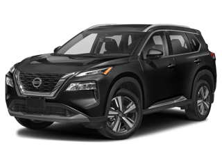 black 2022 nissan rogue side angle front view
