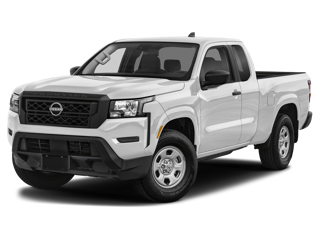 white 2022 nissan frontier side angle front view